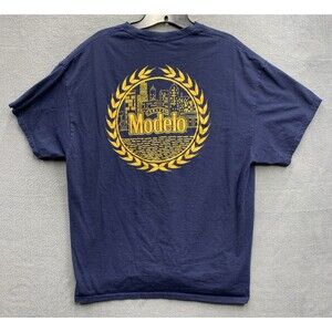 Modelo Cerveza Mens T-Shirt Navy Blue Logo Mexico Beer Party Lounging Sports XL